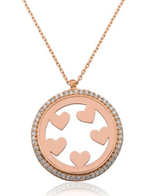Inure Jewelry Pt11001281 ​Gümüş Kalp Çemberi Bayan Kolye