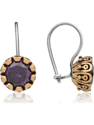 Inure Jewelry Inure Jewelry Gümüş Mor Otantik Küpe
