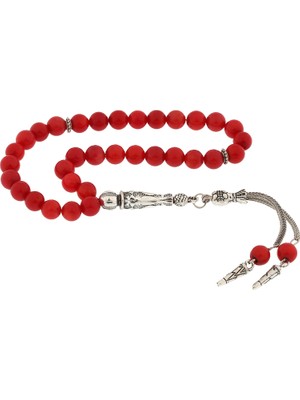 Inure Jewelry  Doğaltaş Metal Püsküllü Mercantaşı Tesbih