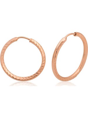 Inure Jewelry ​Gümüş Rose Küçük Burgu Halka Küpe