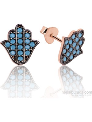 Inure Jewelry Inure Jewelry Gümüş Firuze Taşlı Fatma'nın Eli Küpe