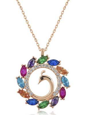 Inure Jewelry Gümüş Tavus Kuşu Bayan Kolye