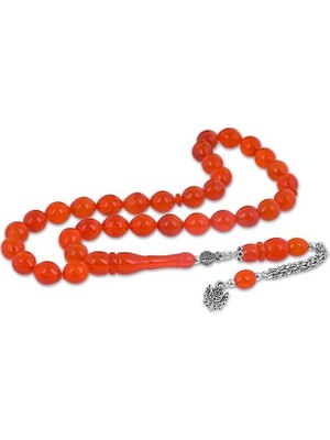 Inure Jewelry Gümüş Osmanlı Arması Püskül Toz Kehribar Tesbih