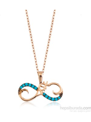 Inure Jewelry Inure Jewelry Silver Gümüş Firuze Taşlı Sonsuz Aşk Kolye