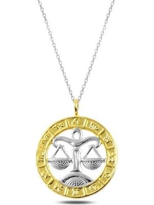 Inure Jewelry ​Gümüş Gold Terazi Burcu Kolye