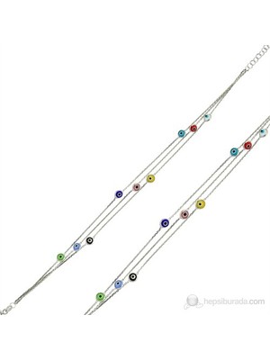 Inure Jewelry Gümüş Renkli Nazar Bayan Bileklik