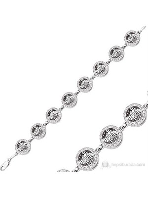 Inure Jewelry Gümüş Yuvarlak Tuğra Bayan Bileklik