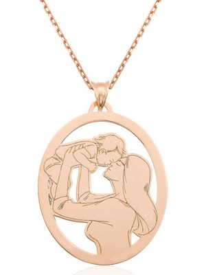 Inure Jewelry ​Gümüş Rose Anne Bebek Kolye