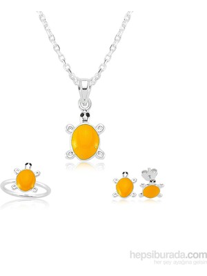 Inure Jewelry Inure Jewelry Gümüş Turuncu Kaplumbağa Çocuk Set 433224