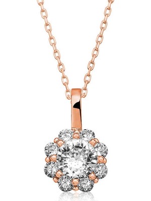 Inure Jewelry Gümüş Rose Çiçek Kolye