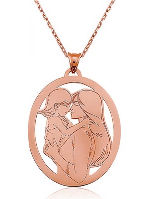Inure Jewelry  Gümüş Anne Kız Kolye