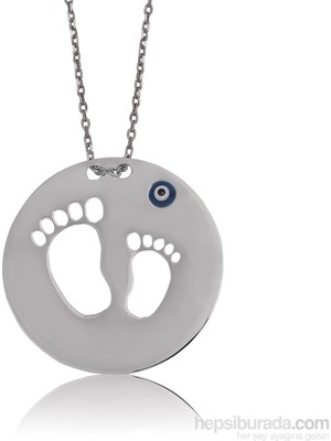 Inure Jewelry Inure Jewelry Gümüş Anne Bebek Ayak İzi Kolye