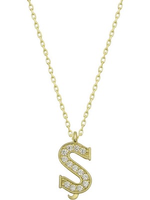 Inure Jewelry Gümüş Gold Ş Harfi Kadın Kolye