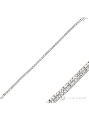 Inure Jewelry Inure Jewelry İki Sıralı Zirkon Taşlı Su Yolu Bileklik