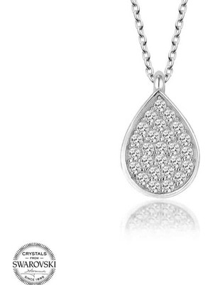Inure Jewelry Swarovski Taşlı Gümüş Damla Kadın Kolye