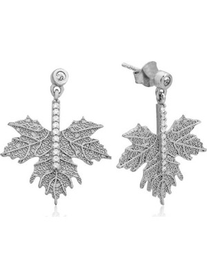 Inure Jewelry Inure Jewelry Gümüş Çınar Yaprağı Küpe
