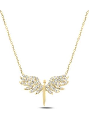 Inure Jewelry Gümüş Gold Mikail Meleği Bayan Kolye