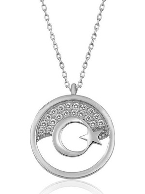Inure Jewelry Ay Yıldız Kadın Gümüş Kolye