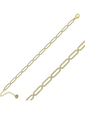 Inure Jewelry Gümüş Oval Taşlı Bayan Bileklik