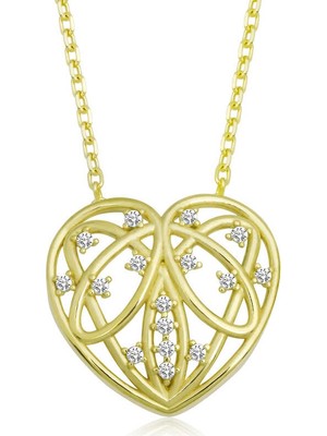 Inure Jewelry Gümüş Bombeli Kalp Kadın Kolye