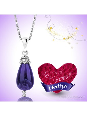 Inure Jewelry Inure Jewelry Gümüş Ametist Doğal Taş Kolye
