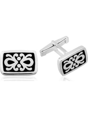 Inure Jewelry Gümüş Osmanlı Desenli Kol Düğmesi