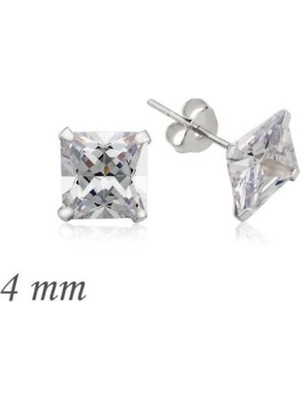Inure Jewelry Inure Jewelry Gümüş Prenses Kesim Tektaş Küpe