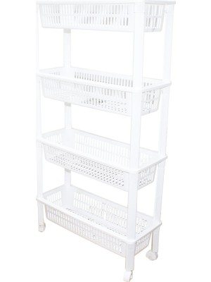 Go İthalat 4 Katlı Düzenleyici  - Raf Ünitesi Tekerlekli 510X205X945MM (5517)