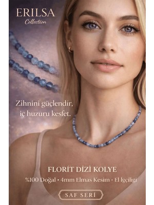 Erilsa Sertifikalı Florit Dizi Kolye - 4mm Elmas Kesim Minimal Seri Doğal Taş Kolye Kadın