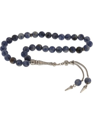 Inure Jewelry  Doğaltaş Metal Püsküllü Sodalit Taşı Tesbih