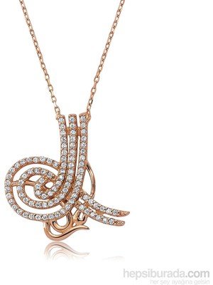 Inure Jewelry Inure Jewelry Rose Kaplama Tuğra Gümüş Kolye