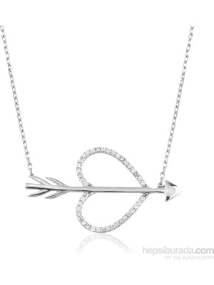 Inure Jewelry Inure Jewelry Gümüş Oklu Kalp Kolye