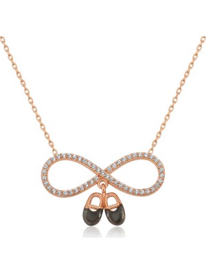 Inure Jewelry Gümüş Bebek Patikli Sonsuzluk Bayan Kolye