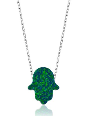 Inure Jewelry Inure Jewelry Gümüş Yeşil Opal Fatma’nın Eli Kolye