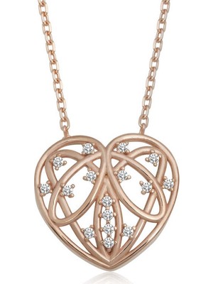 Inure Jewelry Gümüş Bombeli Kalp Kadın Kolye