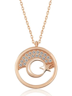 Inure Jewelry Rose Ay Yıldız Kadın Gümüş Kolye
