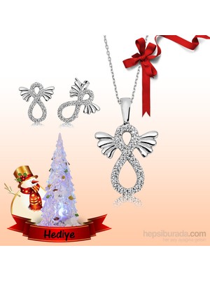 Inure Jewelry Inure Jewelry Silver Gümüş Kanatlı Sonsuzluk Set