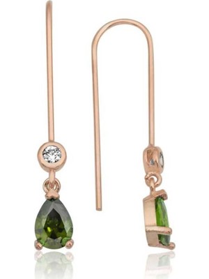 Inure Jewelry Inure Jewelry Gümüş Yeşil Damla Küpe