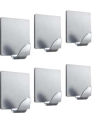 Promosyonca Metal Askı, Yapışkanlı, Gümüş Renk, 2x2 cm