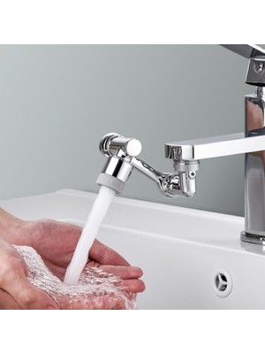 1080 Derece Dönebilen Robotik Kol Musluk Başlığı, Krom Kaplama, Modern, Lavabo Uzatma Aparatı