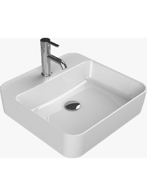 Turkuaz Seramik Cerastyle (Hera) Tezgah Üstü Çanak Lavabo 48X48 B.delikli