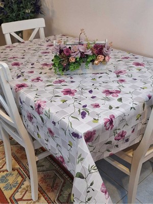 Başak Ev Tekstili Desenli Elyaflı Pvc Muşamba Masa Örtüsü Silinebilir Çok Renkli 140 x 140 cm
