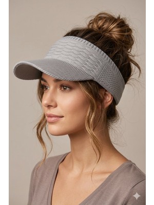 mercantoptan Yazlık Örgü Dokulu Kadın Vizör Şapka - Spor Stil