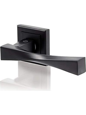 Yale Verona Serisi 35-ZR-8X8-A001-KT-56-11, Rozetli Oda Tipi Kolu, Siyah Mat Kaplama, Parçalar Dahildir