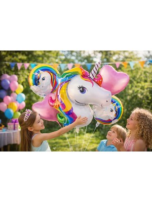 Eng Parti Dünyası Unicorn Temalı Balon Seti – 40 Inç Unicorn & Kalpli Balonlar ENG-B1033