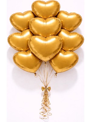 Eng Parti Dünyası Kalp Folyo Balon Gold Renk 18 Inç | 10 Adet |