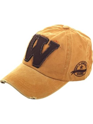 Delixa W Sarı Snapback Beyzbol Şapka Unisex Erkek Kadın Cap Yazlık Ayarlanabilir