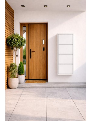 Effe Yapı Dekor Beyaz 4 Kapaklı Metal Ayakkabılık