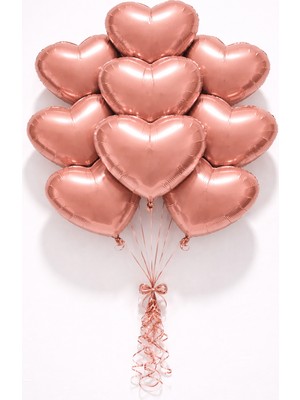 Eng Parti Dünyası Kalp Folyo Balon Gold Rose 18 Inç | 10 Adet |