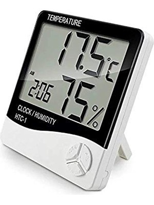 Buffer J52YT1927 Masaüstü Dijital Termometre Nem Ölçer Saat